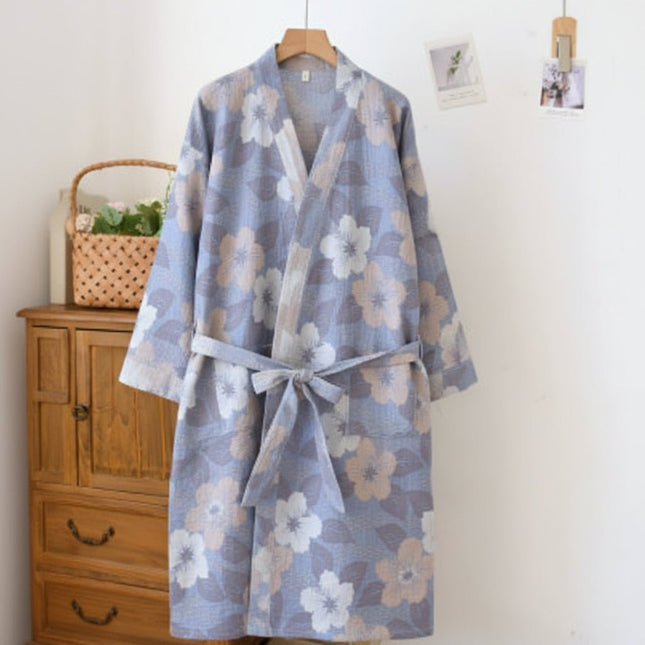 Organic Cotton | Men's Robe with Reversible Design & Breathable Fabric | Comfortable Kimono Bathrobe for Everyday Relaxation 0