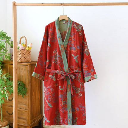 Organic Cotton | Men's Robe with Reversible Design & Breathable Fabric | Comfortable Kimono Bathrobe for Everyday Relaxation 5
