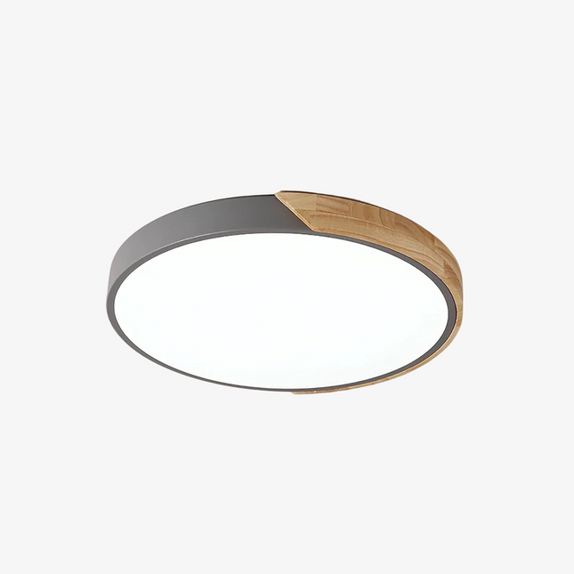 Organic Design Flush Mount Light with Wood Accent | Dimmable Ceiling Fixture for Modern Interiors 1