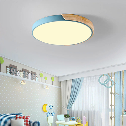 Organic Design Flush Mount Light with Wood Accent | Dimmable Ceiling Fixture for Modern Interiors 11