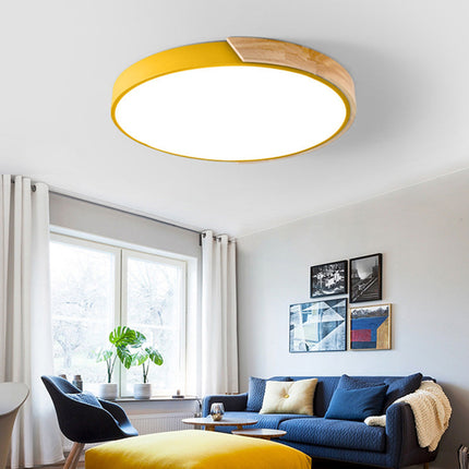 Organic Design Flush Mount Light with Wood Accent | Dimmable Ceiling Fixture for Modern Interiors 13