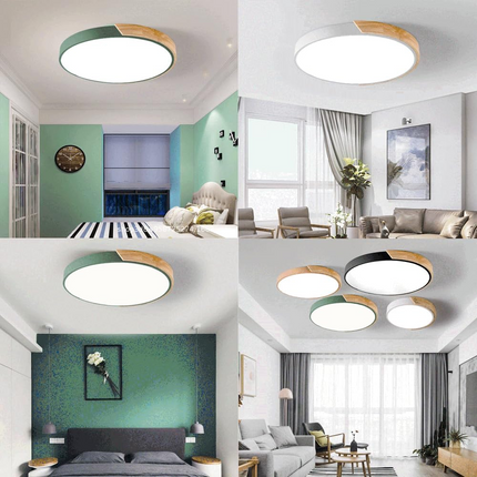 Organic Design Flush Mount Light with Wood Accent | Dimmable Ceiling Fixture for Modern Interiors 4