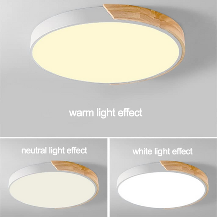 Organic Design Flush Mount Light with Wood Accent | Dimmable Ceiling Fixture for Modern Interiors 6
