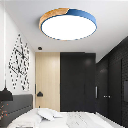 Organic Design Flush Mount Light with Wood Accent | Dimmable Ceiling Fixture for Modern Interiors 7