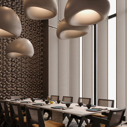 Organic Dome Pendant Light | Japanese-Inspired Ceiling Light Fixture with Textured Shade | Soft Ambient Glow for Kitchen and Dining Spaces 3