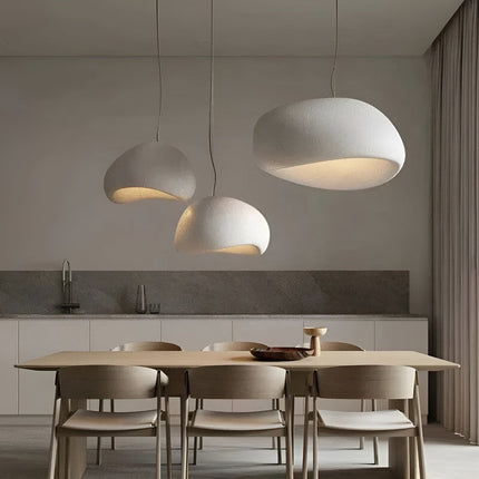 Organic Dome Pendant Light | Japanese-Inspired Ceiling Light Fixture with Textured Shade | Soft Ambient Glow for Kitchen and Dining Spaces 4