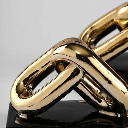 Ceramic Chain Sculpture with Metallic Finish, Abstract Sculpture for Coffee Table Decor and Mantel Decor – image 4