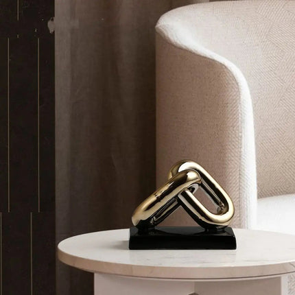 Ceramic Chain Sculpture with Metallic Finish, Housewarming Gift – image 7
