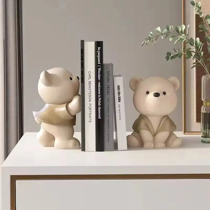 Bear Bookends, Decorative Bookends for Shelves – image 4