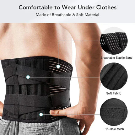 OrthoFlexa | 360° Lumbar Support Belt with Memory Aluminum & Steel Springs | Breathable Design for Pain Relief 2