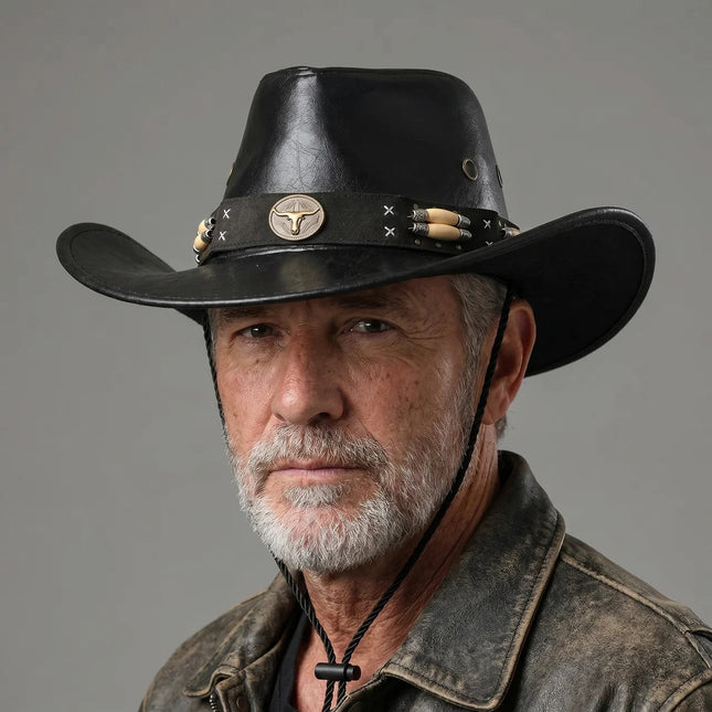 Outback Explorer | Western Outback Hat with Wide Brim & Adjustable Chin Strap | Rugged Style for Outdoor Adventures 1