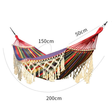 Outdoor Camping Hammock | Double Canvas with Removable Pole | Durable & Lightweight for Easy Transport 2