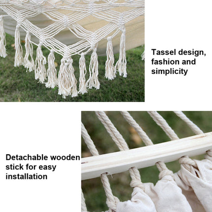Outdoor Camping Hammock | Double Canvas with Removable Pole | Durable & Lightweight for Easy Transport 4