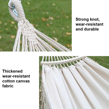 Outdoor Camping Hammock | Double Canvas with Removable Pole | Durable & Lightweight for Easy Transport 5
