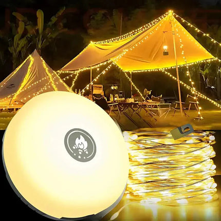 Outdoor Camping Lights | Waterproof LED String Lights with 10m Retractable Design | Perfect Tent Lighting for Cozy Gatherings 0