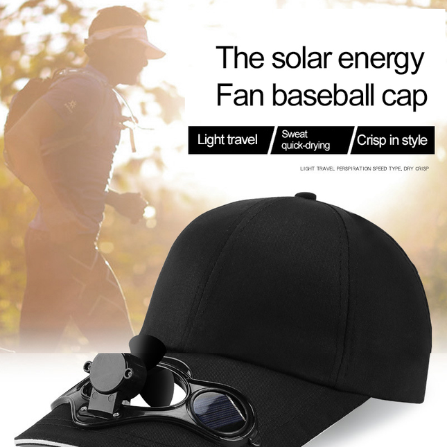 Outdoor Collection | Baseball Hat with Solar-Powered Fan | Adjustable Cotton Cap for Summer Comfort 1