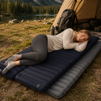 Outdoor Comfort | Inflatable Travel Sleeping Pad with Built-In Pump | Compact Air Mattress for Camping and Hiking 1