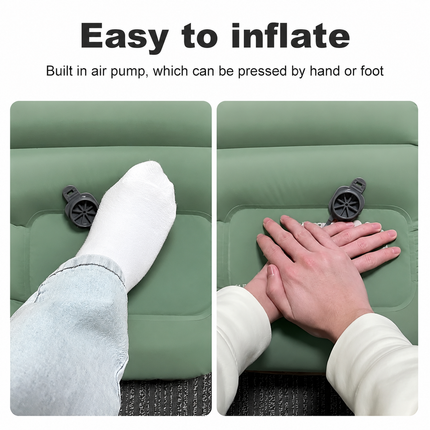 Outdoor Comfort | Inflatable Travel Sleeping Pad with Built-In Pump | Compact Air Mattress for Camping and Hiking 4