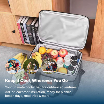 Outdoor Companion | 33L Waterproof Cooler Bag with Insulation | Spacious Design for Fresh Snacks and Beverages 1