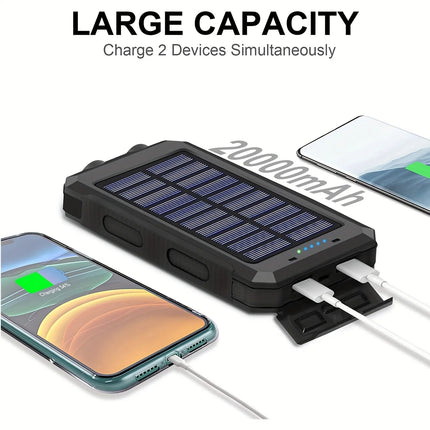 Outdoor Companion | Flashlight Power Bank with Solar Charging | 20000mAh Capacity for Camping and Hiking 2