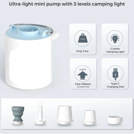 Outdoor Companion | Rechargeable Mini Air Pump with USB Charging | Effortless Inflation for Camping and Beach Trips 9