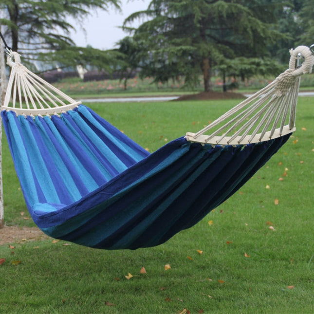 Outdoor Double Thick Canvas Hammock with Reinforced Safety Ropes | Portable & Durable for Ultimate Relaxation 0