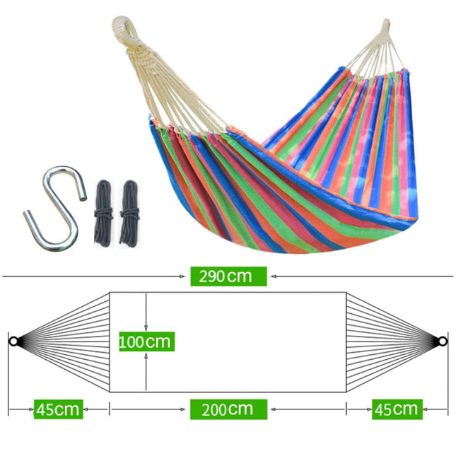 Outdoor Double Thick Canvas Hammock with Reinforced Safety Ropes | Portable & Durable for Ultimate Relaxation 1
