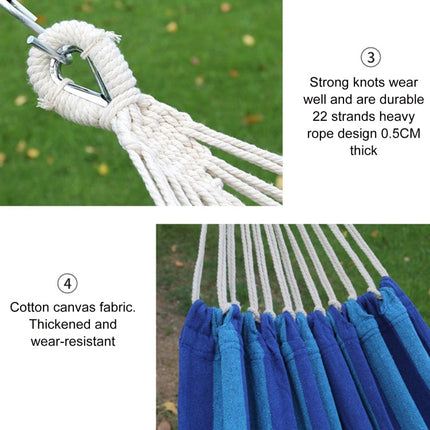 Outdoor Double Thick Canvas Hammock with Reinforced Safety Ropes | Portable & Durable for Ultimate Relaxation 3