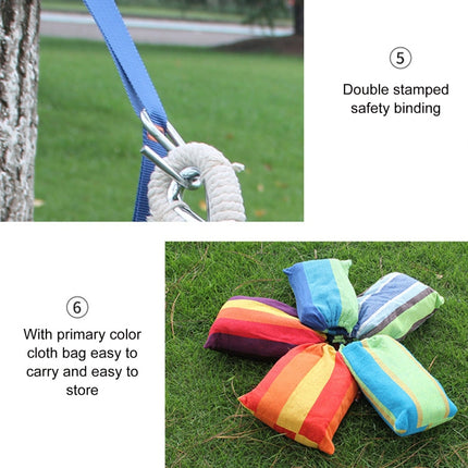 Outdoor Double Thick Canvas Hammock with Reinforced Safety Ropes | Portable & Durable for Ultimate Relaxation 4