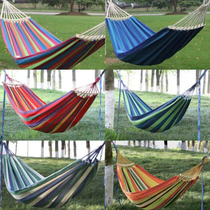Outdoor Double Thick Canvas Hammock with Reinforced Safety Ropes | Portable & Durable for Ultimate Relaxation 5
