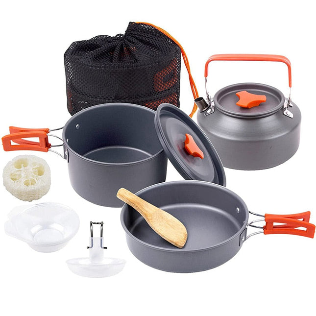 Outdoor Essentials | Camping Travel Cookware Kit with Versatile Cooking Functions | Lightweight Set for Easy Meal Preparation 0