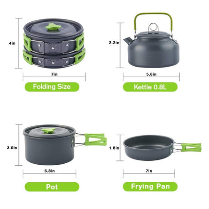 Outdoor Essentials | Camping Travel Cookware Kit with Versatile Cooking Functions | Lightweight Set for Easy Meal Preparation 6