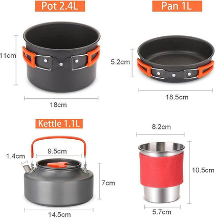 Outdoor Essentials | Portable Gas Camping Stove Set with Lightweight Cookware | Compact Gear for Hiking and Picnics 1
