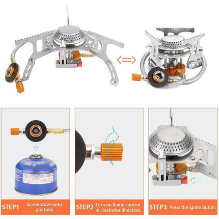 Outdoor Essentials | Portable Gas Camping Stove Set with Lightweight Cookware | Compact Gear for Hiking and Picnics 4