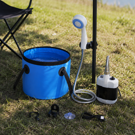 Outdoor Essentials | Portable Shower for Camping with Rechargeable Pump | Convenient Outdoor Rinsing Solution for Adventures 1