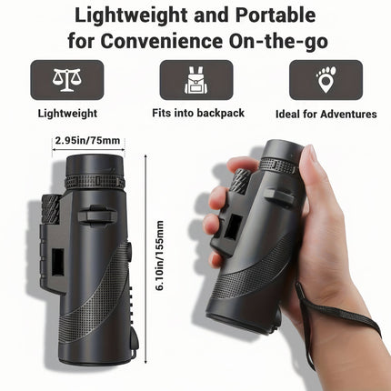 Outdoor Explorer | Monocular Telescope with 8x Magnification & Phone Adapter | Compact Design for Bird Watching and Travel 6