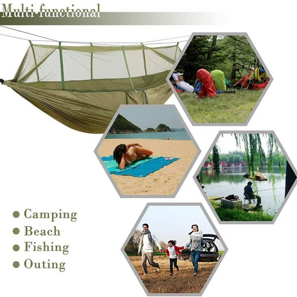 Outdoor Hammock | 2-Person Camping Hammock with Mosquito Net | Lightweight & Compact for Bug-Free Relaxation 0