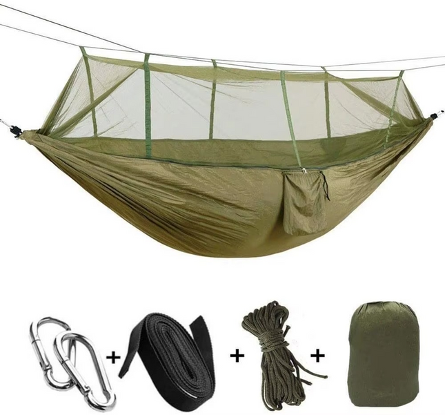 Outdoor Hammock | 2-Person Camping Hammock with Mosquito Net | Lightweight & Compact for Bug-Free Relaxation 1