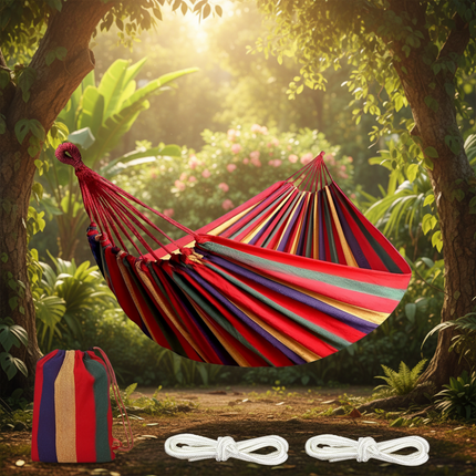 Outdoor Hammock | Portable Double Hammock with Easy Setup | Comfortable Relaxation for Camping and Backyard 0