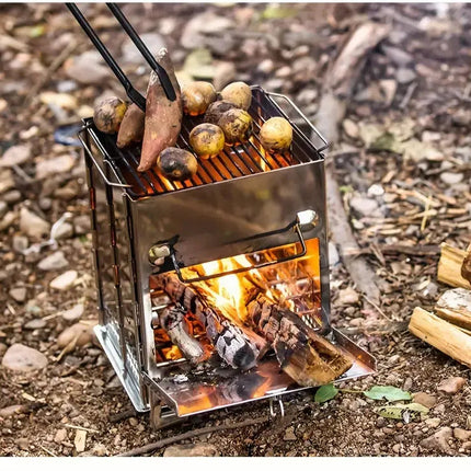 Outdoor Haven | Foldable Stainless Steel Wood Stove with Compact Design | Perfect for Camping and Hiking 1