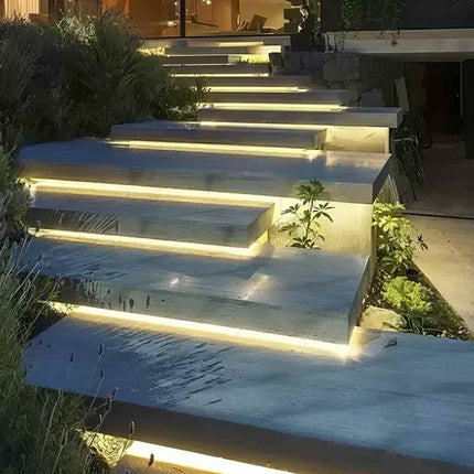 Outdoor LED Recessed Strip Light | Flexible Silicone Design with IP68 Waterproof Rating | Warm White Illumination for Gardens and Patios 6