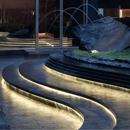 Outdoor LED Recessed Strip Light | Flexible Silicone Design with IP68 Waterproof Rating | Warm White Illumination for Gardens and Patios 7