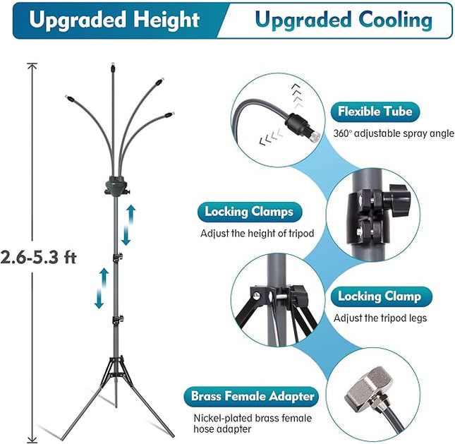 Outdoor Misting System | Adjustable Height Water Mister with Fine Mist for Efficient Patio Cooling 1