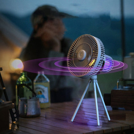 Outdoor Mood Light | Portable Fan with LED Ambiance & Rechargeable Battery | Ideal for Summer Nights Camping 0