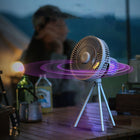 Outdoor Mood Light | Portable Fan with LED Ambiance & Rechargeable Battery | Ideal for Summer Nights Camping 0