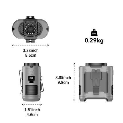 Outdoor Portable Waist Fan with 10000mAh Battery & LED Light for Hands-Free Cooling 1