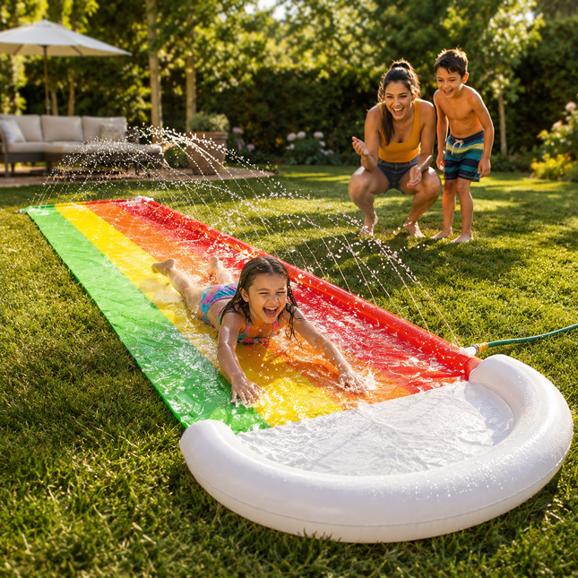 Outdoor Racing Water Slide | Large Inflatable Slide with Easy Setup for Backyard Fun 0