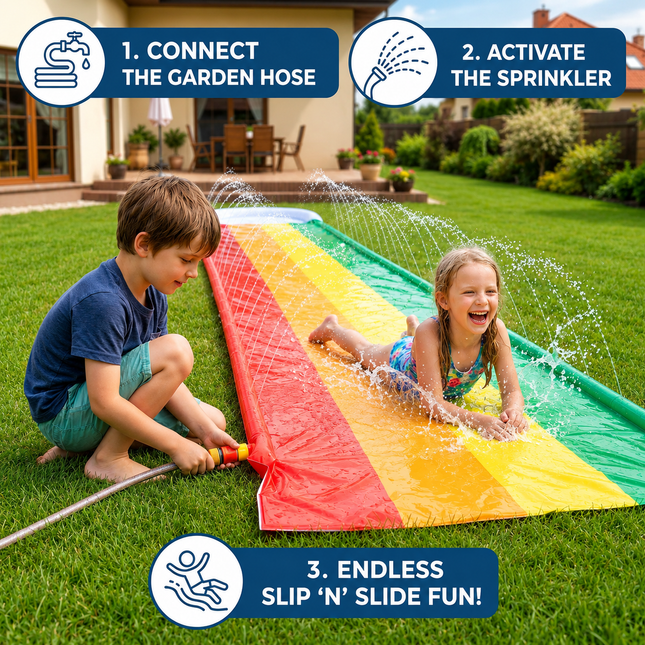 Outdoor Racing Water Slide | Large Inflatable Slide with Easy Setup for Backyard Fun 1