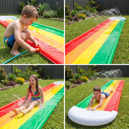 Outdoor Racing Water Slide | Large Inflatable Slide with Easy Setup for Backyard Fun 2