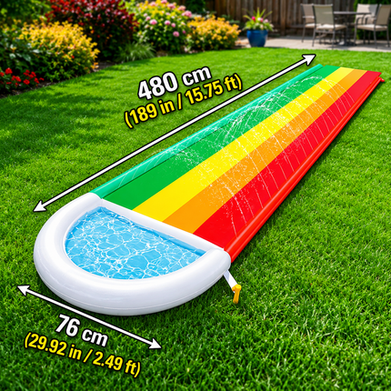 Outdoor Racing Water Slide | Large Inflatable Slide with Easy Setup for Backyard Fun 3